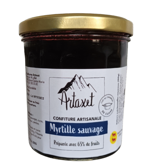 Confiture EXTRA de myrtilles sauvages - 320G