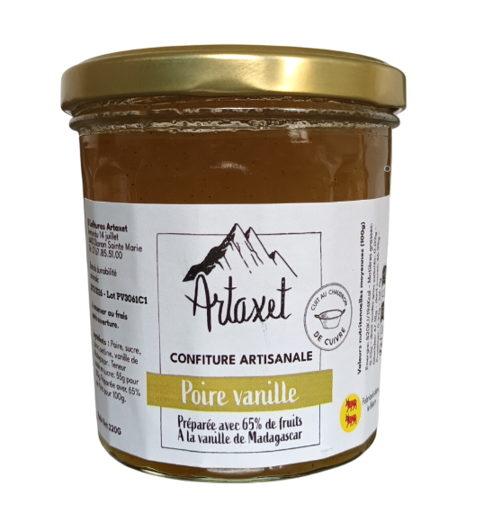 Confiture extra de poire à la vanille 320G