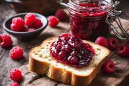 Petit déjeuner La confiture de framboise accompagnera à merveille vos petits déjeuners. A déguster tout simplement sur une tartine de pain grillé!