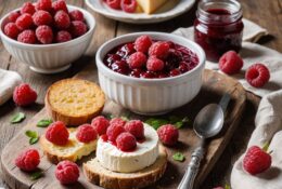 Avec du fromage Le confiture de framboise se marie très bien avec certains fromages frais ou à pate molle. Parmi eux : la Ricotta, le Brie de Meaux, le Camembert ou le Robiola. Bonne dégustation !