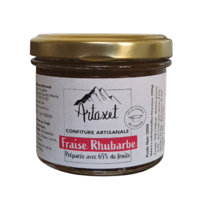 Confiture EXTRA de Fraise Rhubarbe – 120G