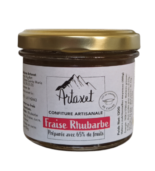 Confiture EXTRA de Fraise Rhubarbe – 120G