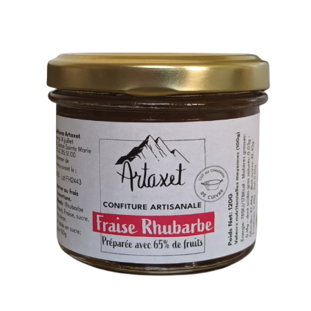 Confiture extra de fraise rhubarbe 120G