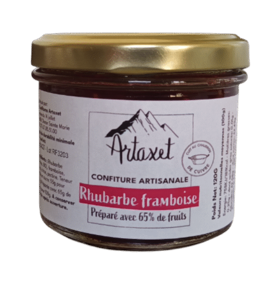 Confiture EXTRA de rhubarbe framboise - 120G